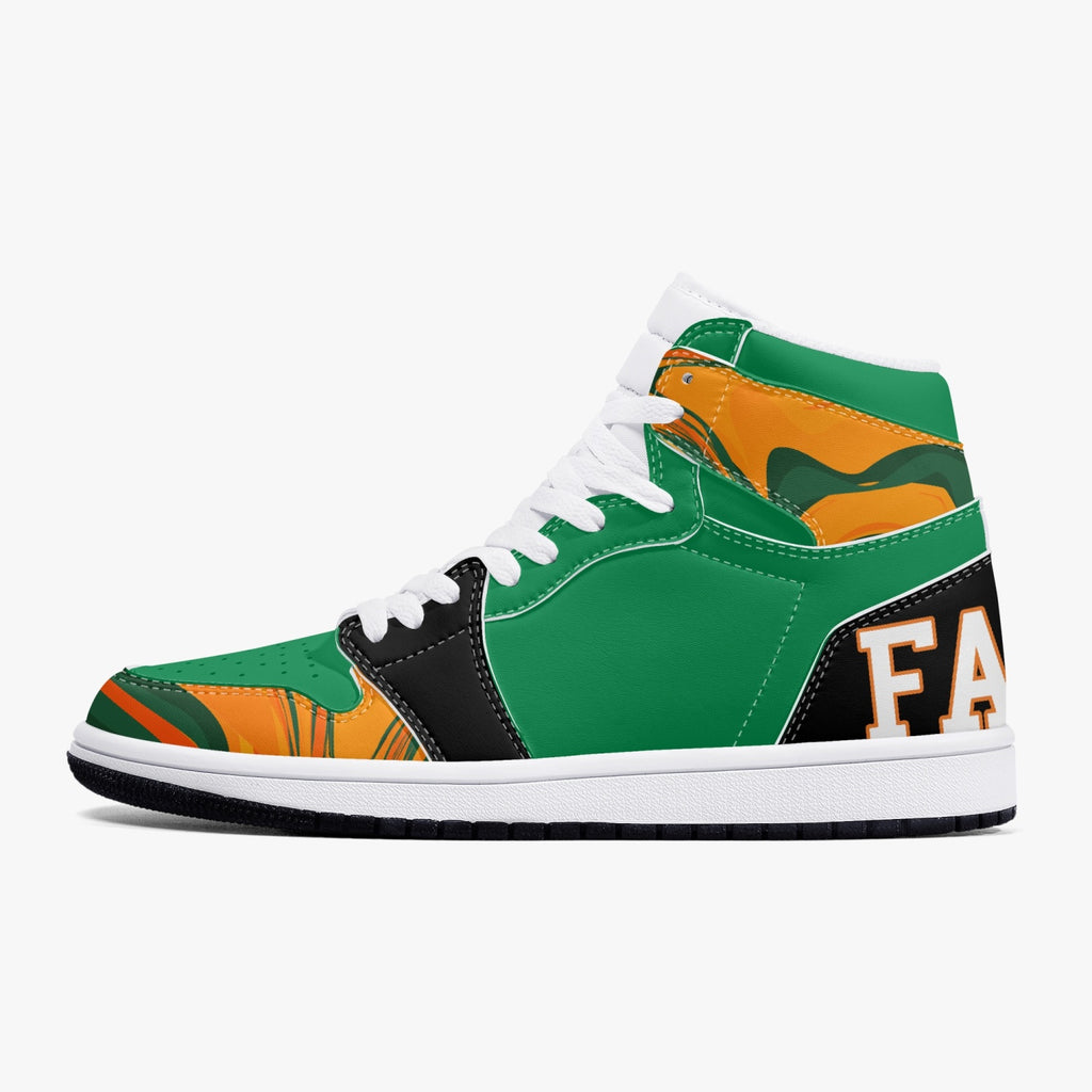 FAMU Orange-Green- Black High-Top Sneakers