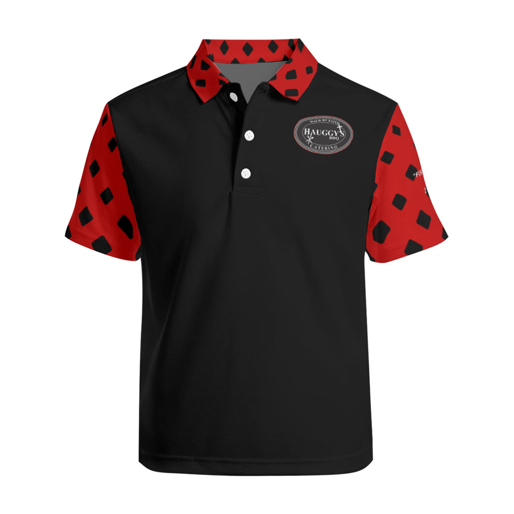 Hauggy's BBQ AOP Black/ Red Polo