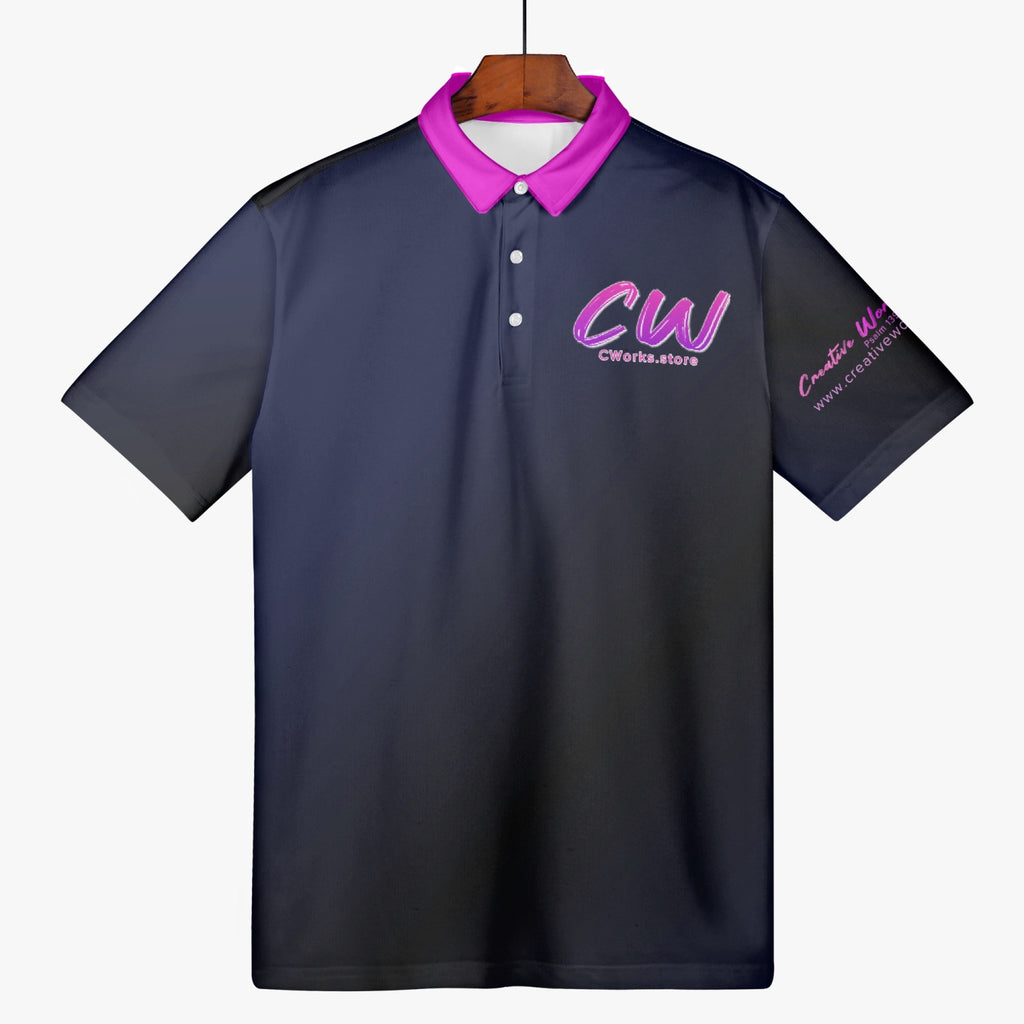 CWorks Blue AOP Men Polo Shirt