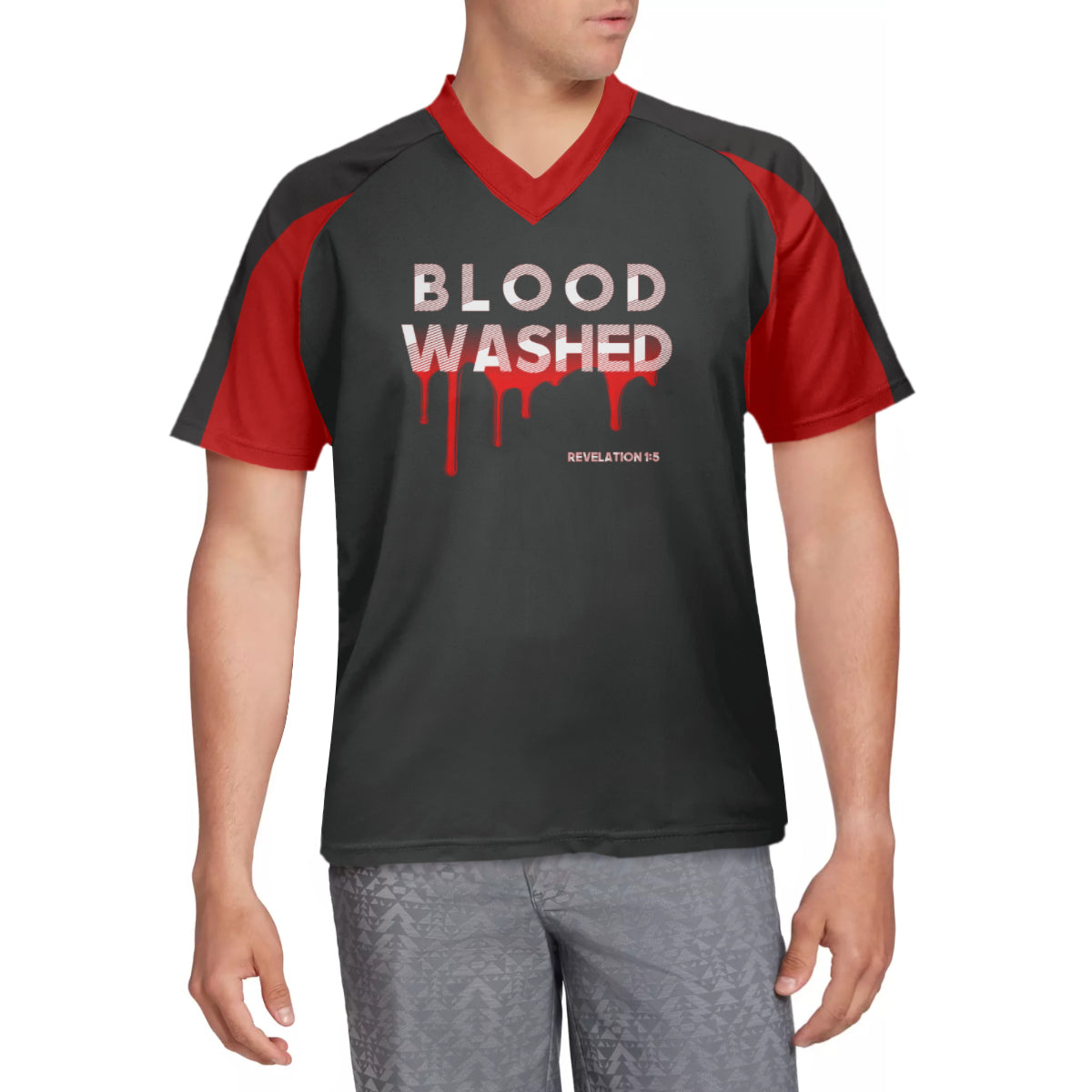 Blood Washed Red -Ash Black Jersey