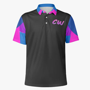 CWorks Black & multicolor AOP Polo Shirt