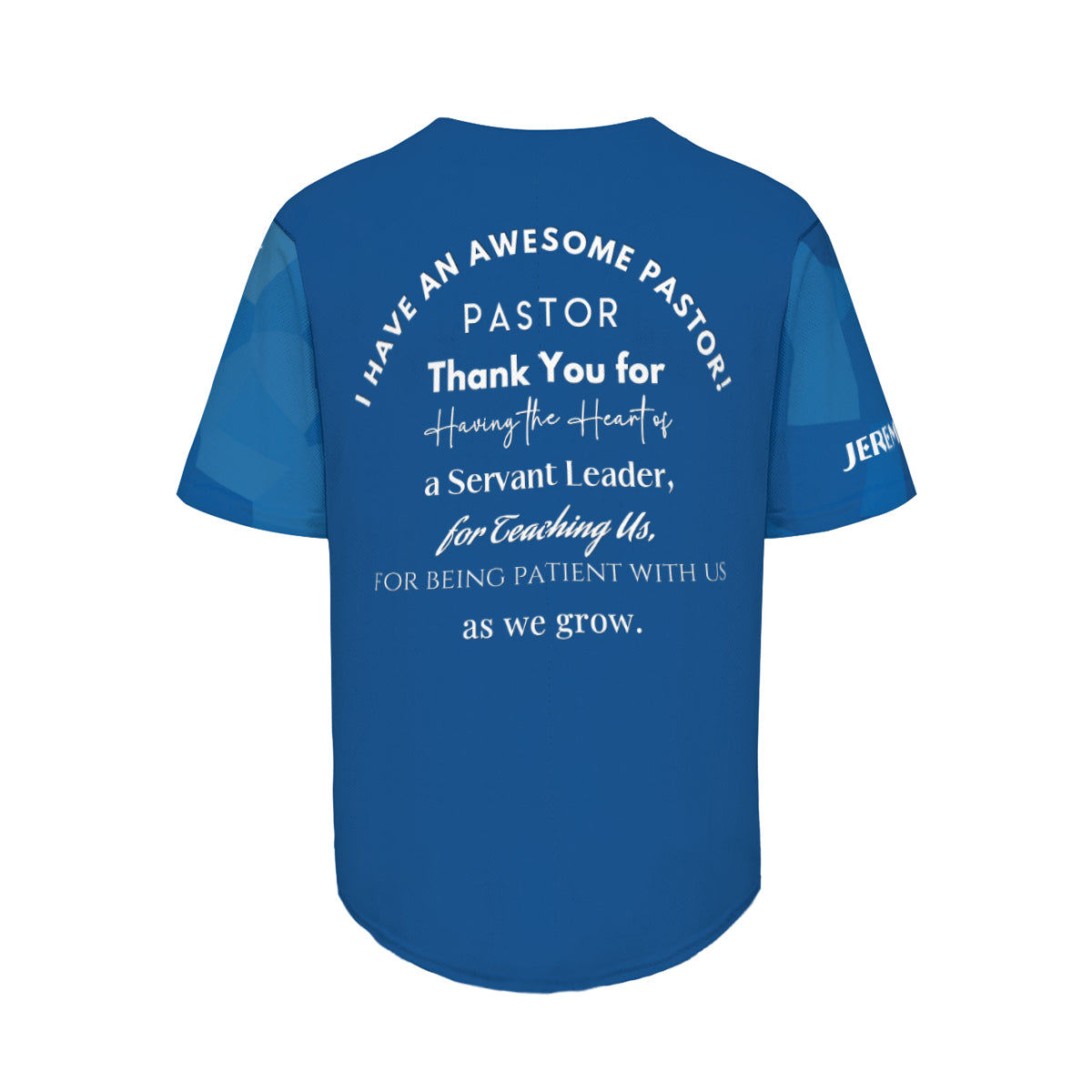 Pastor Appreciation Soft Blue Baseball Jersey