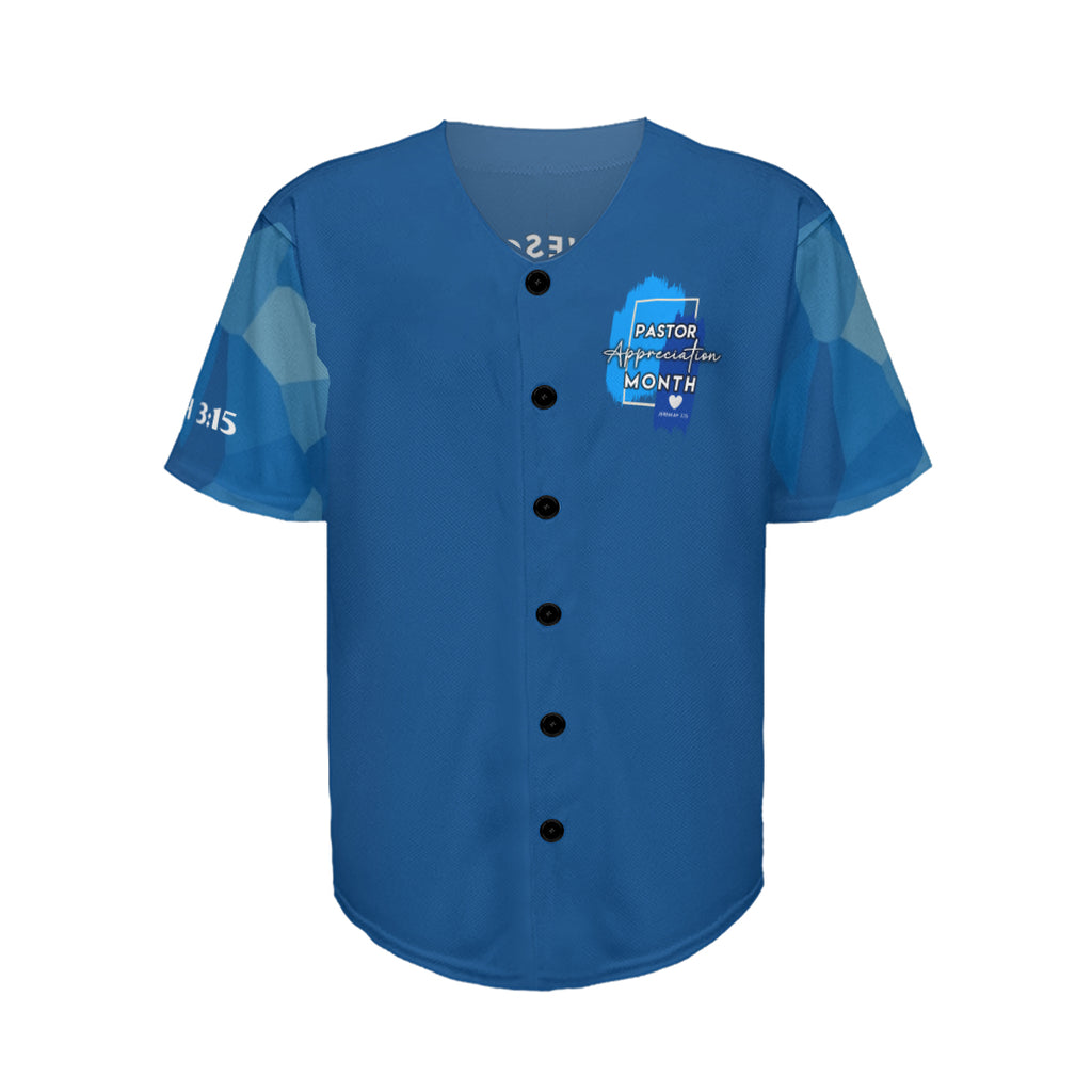 Pastor Appreciation Soft Blue Baseball Jersey