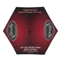 Hauggy's WBF Catering Black and Red Hand-Opened Umbrella