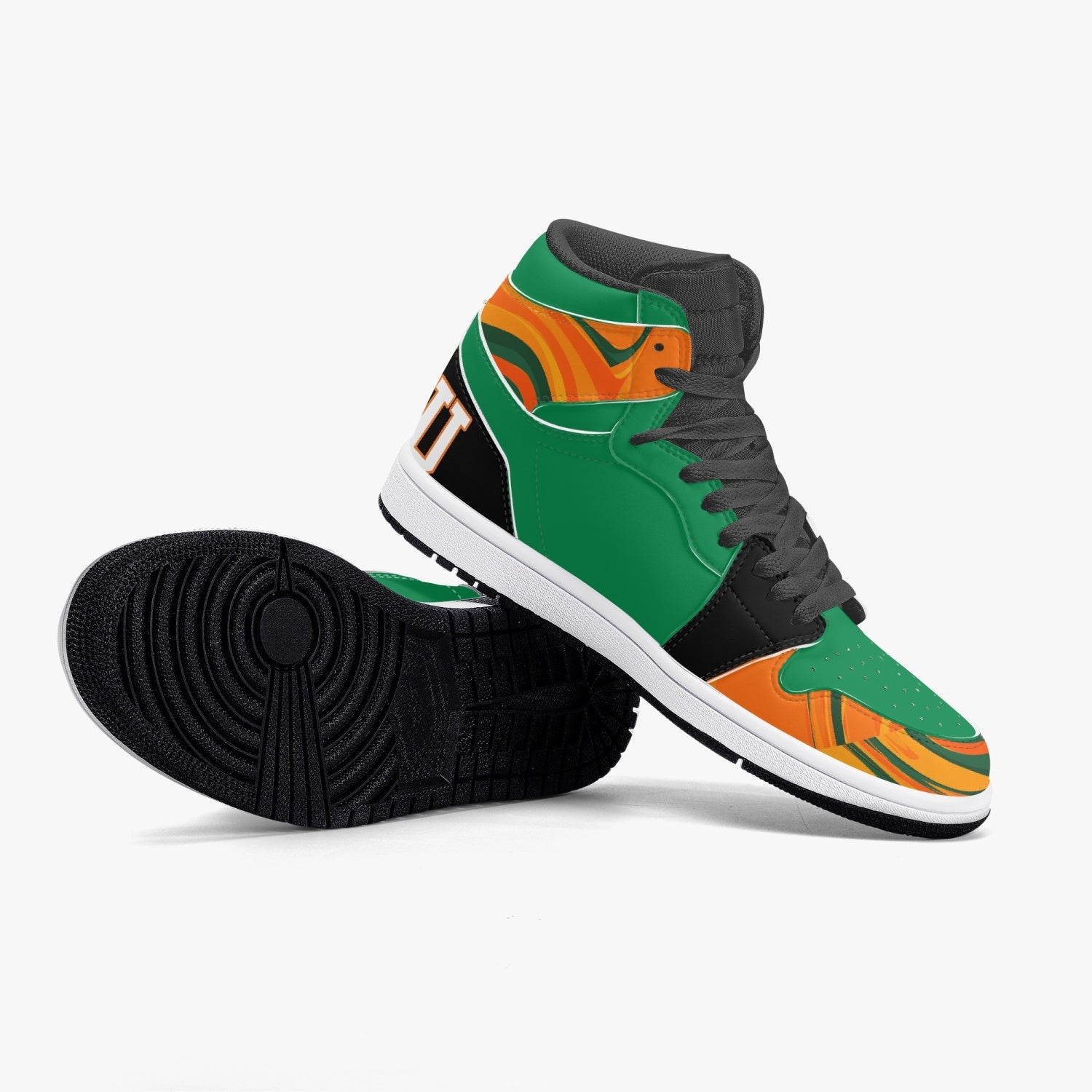 FAMU Orange-Green- Black High-Top Sneakers