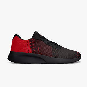 Red and Black Press Mesh Running Shoes