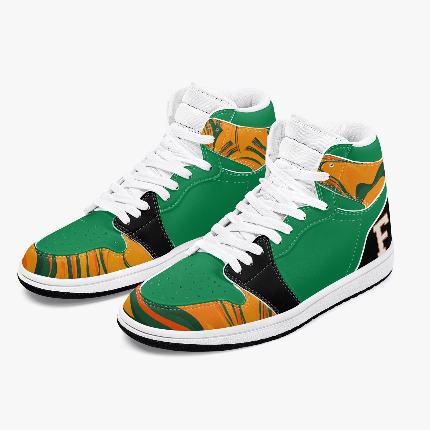 FAMU Orange-Green- Black High-Top Sneakers