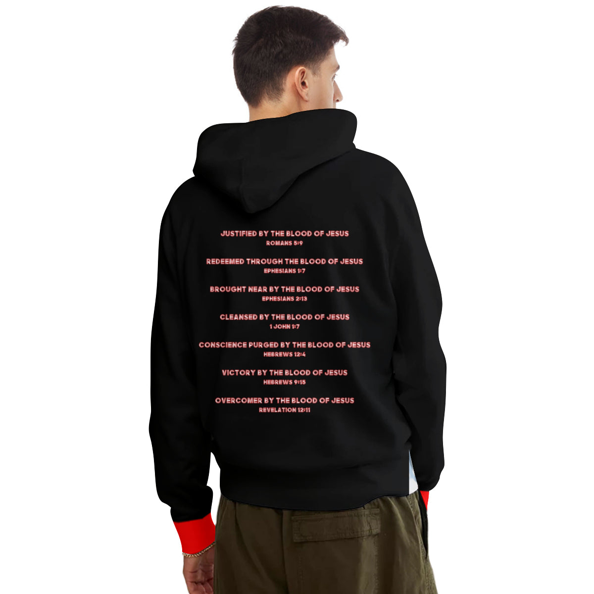 Blood Washed Red and Black Cotton Sweatshirt