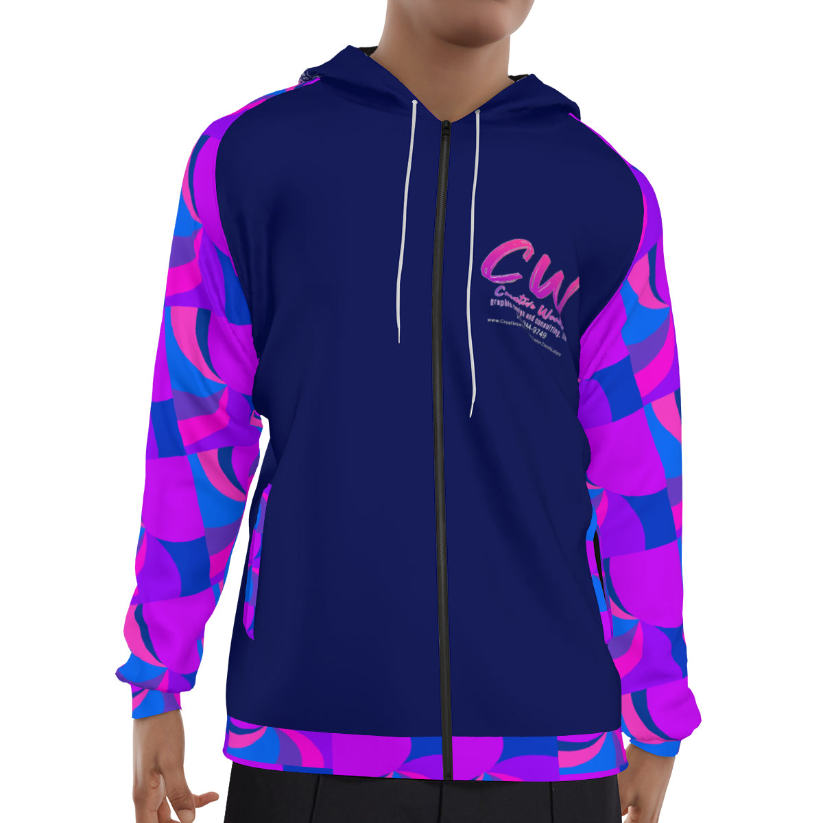 Creative Works AOP Poly Zip Up hoodie