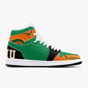 FAMU Orange-Green- Black High-Top Sneakers