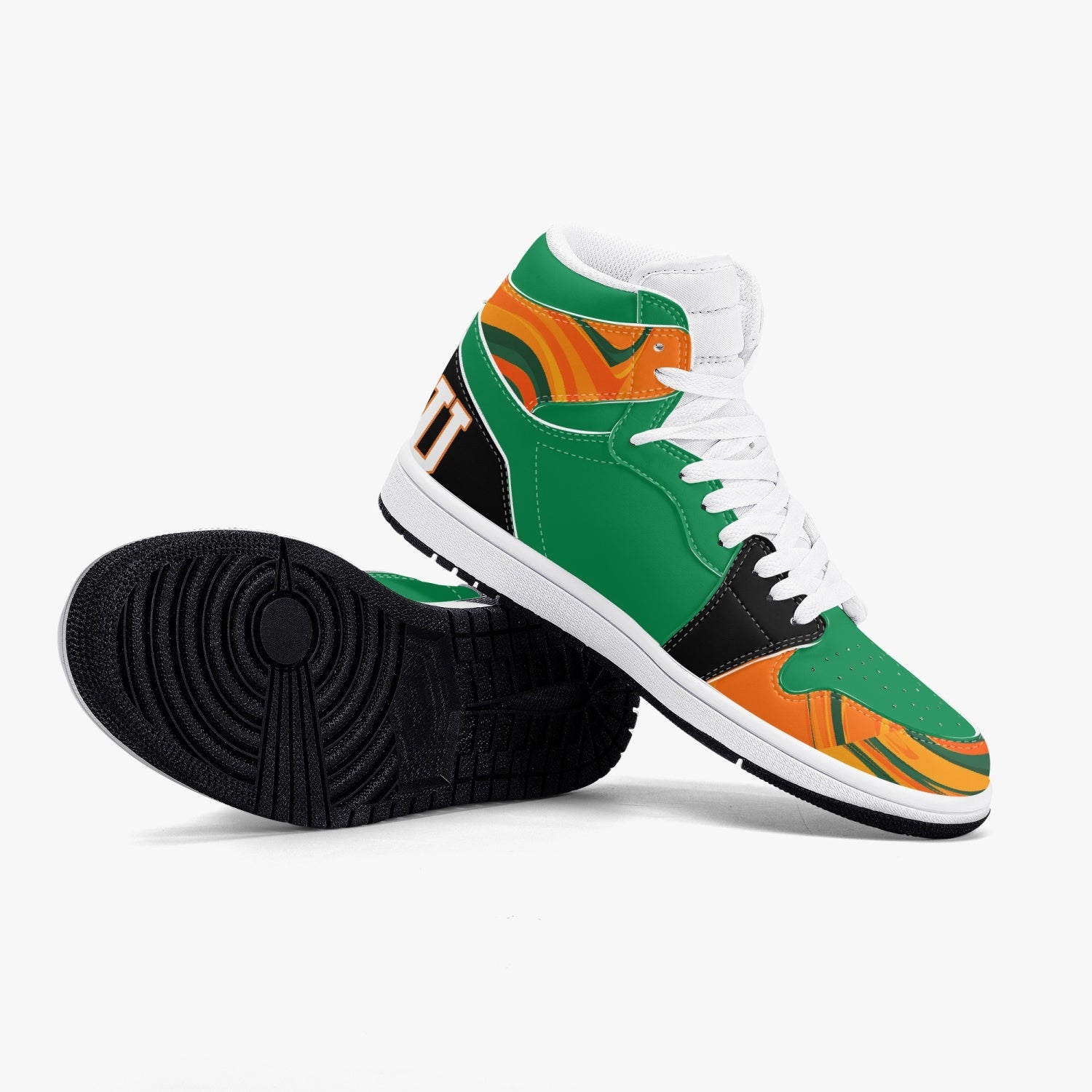 FAMU Orange-Green- Black High-Top Sneakers