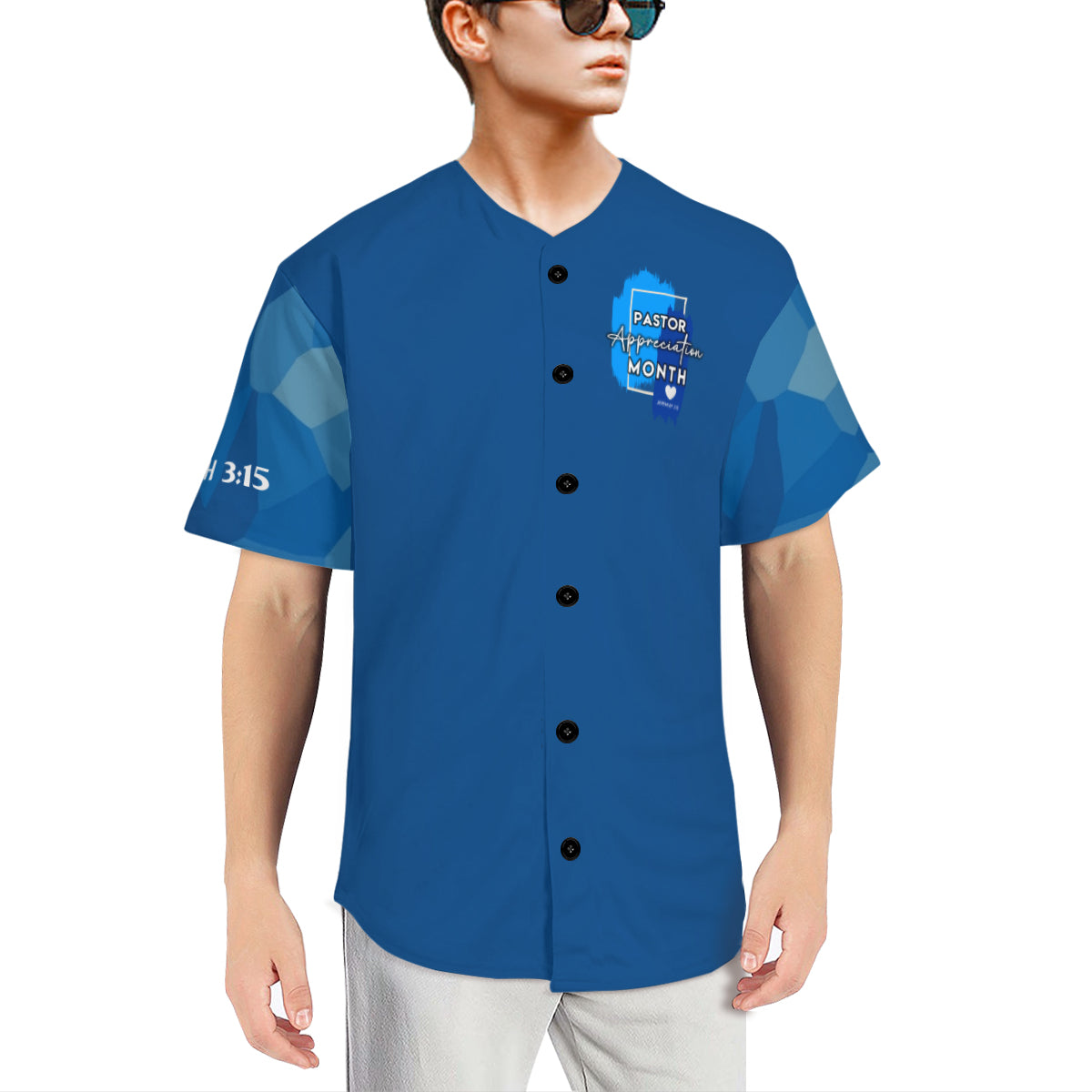 Pastor Appreciation Soft Blue Baseball Jersey