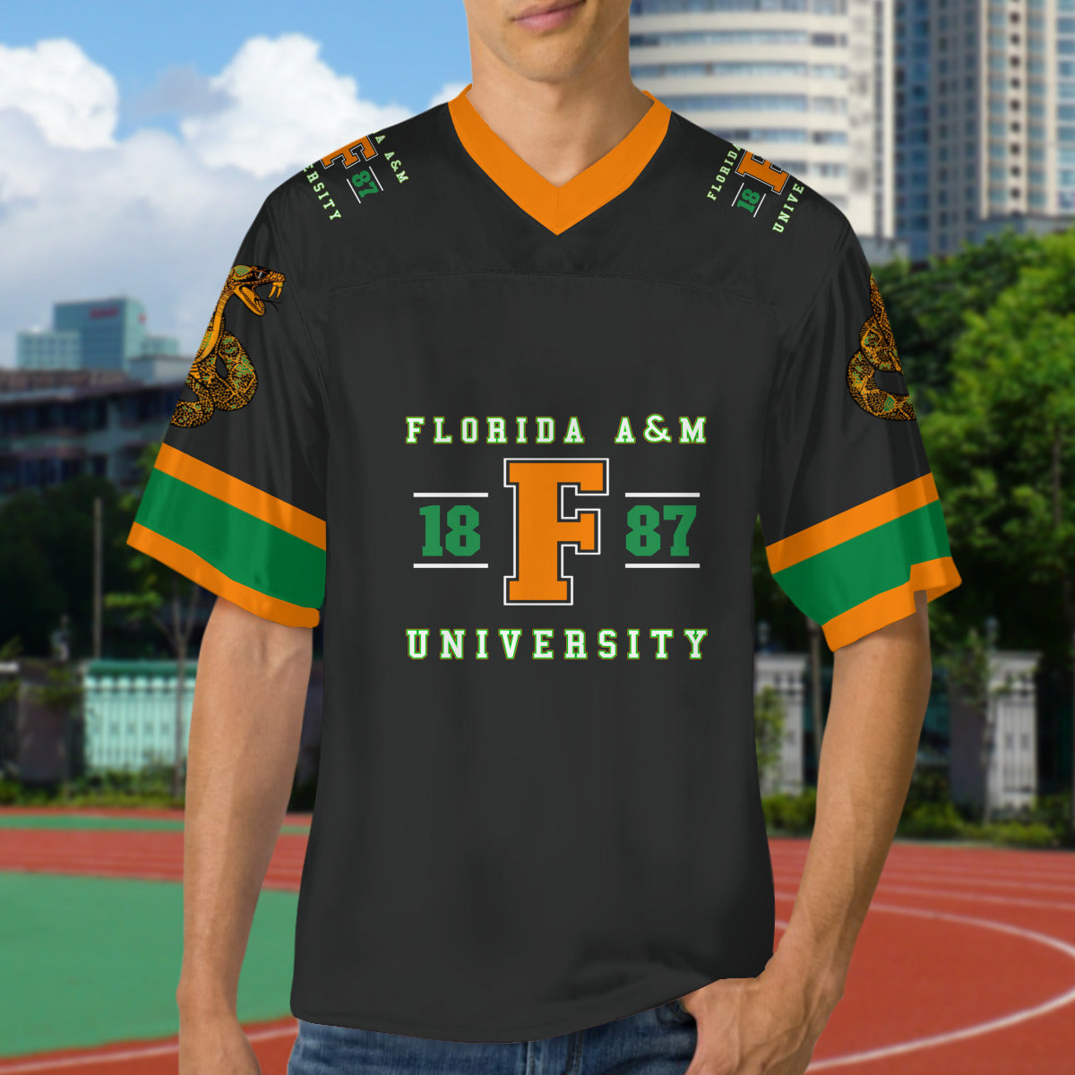 FAMU Black V-neck Rattler Jersey