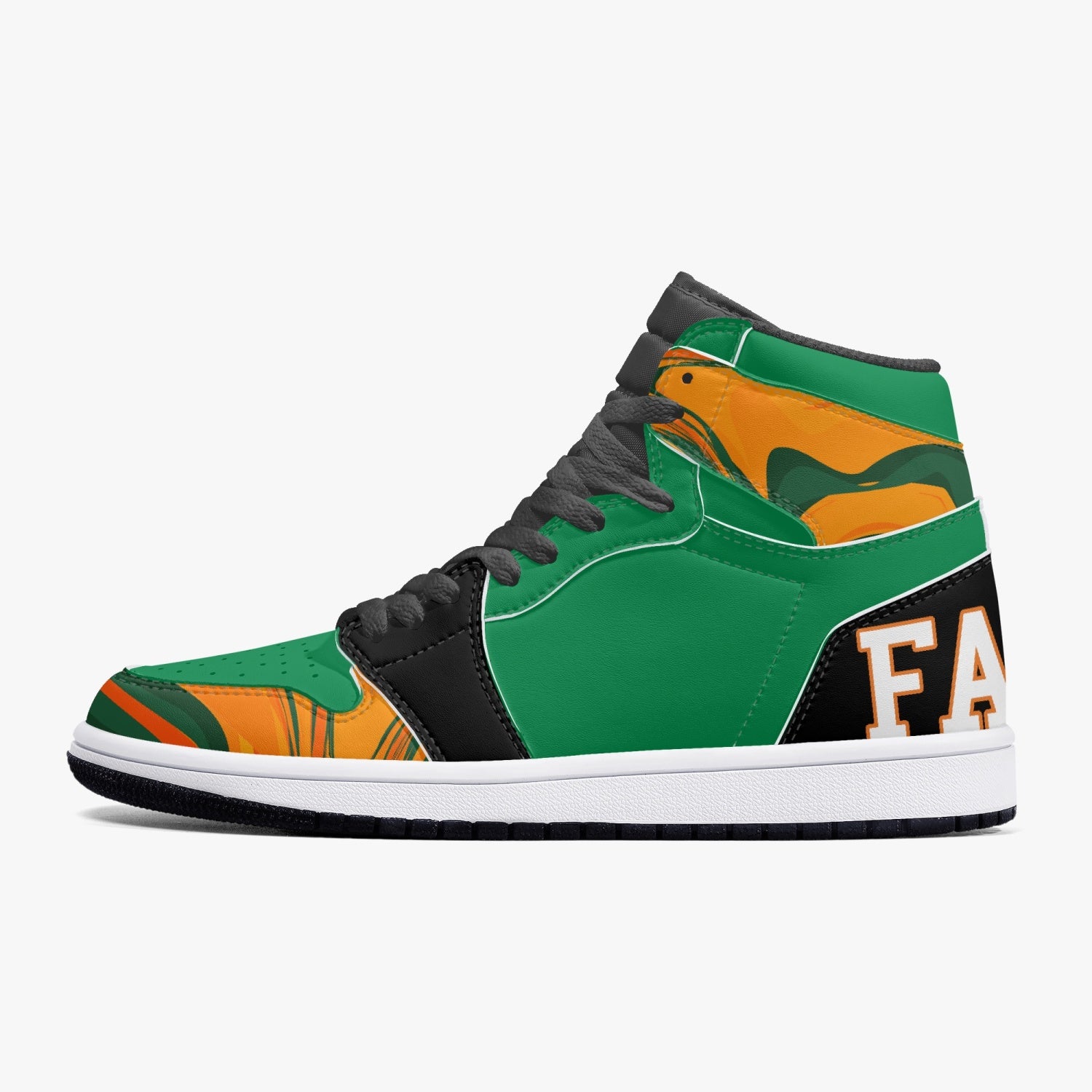 FAMU Orange-Green- Black High-Top Sneakers