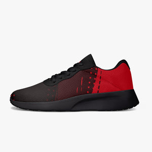 Red and Black Press Mesh Running Shoes