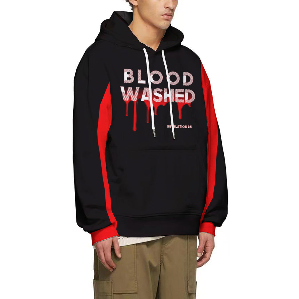 Blood Washed Red and Black Cotton Sweatshirt