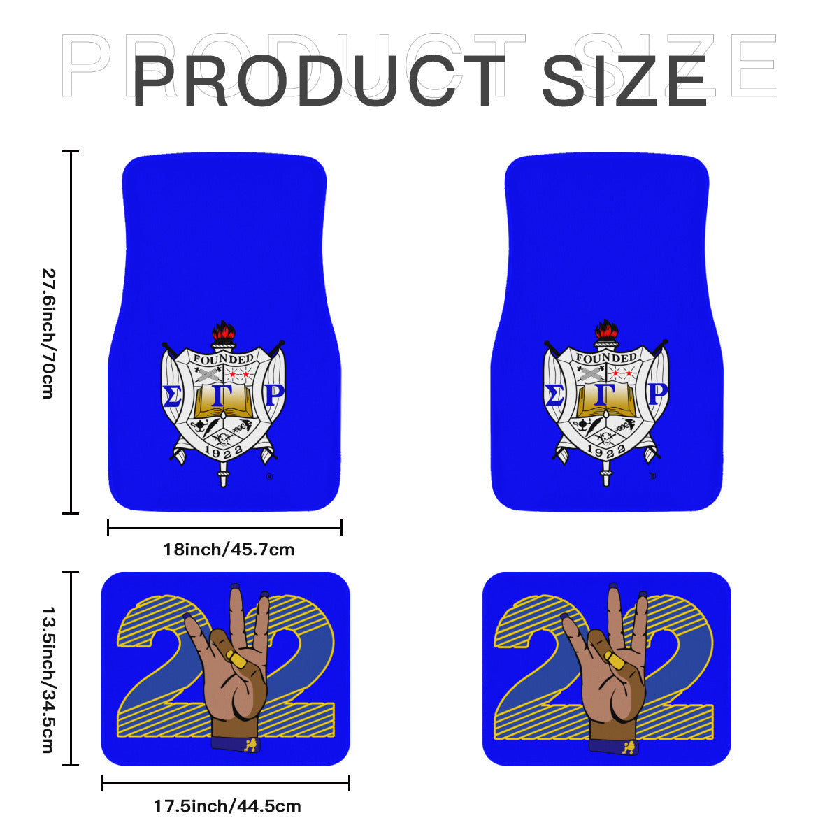 SGRho Royal Blue Front/ Rear Car Mats