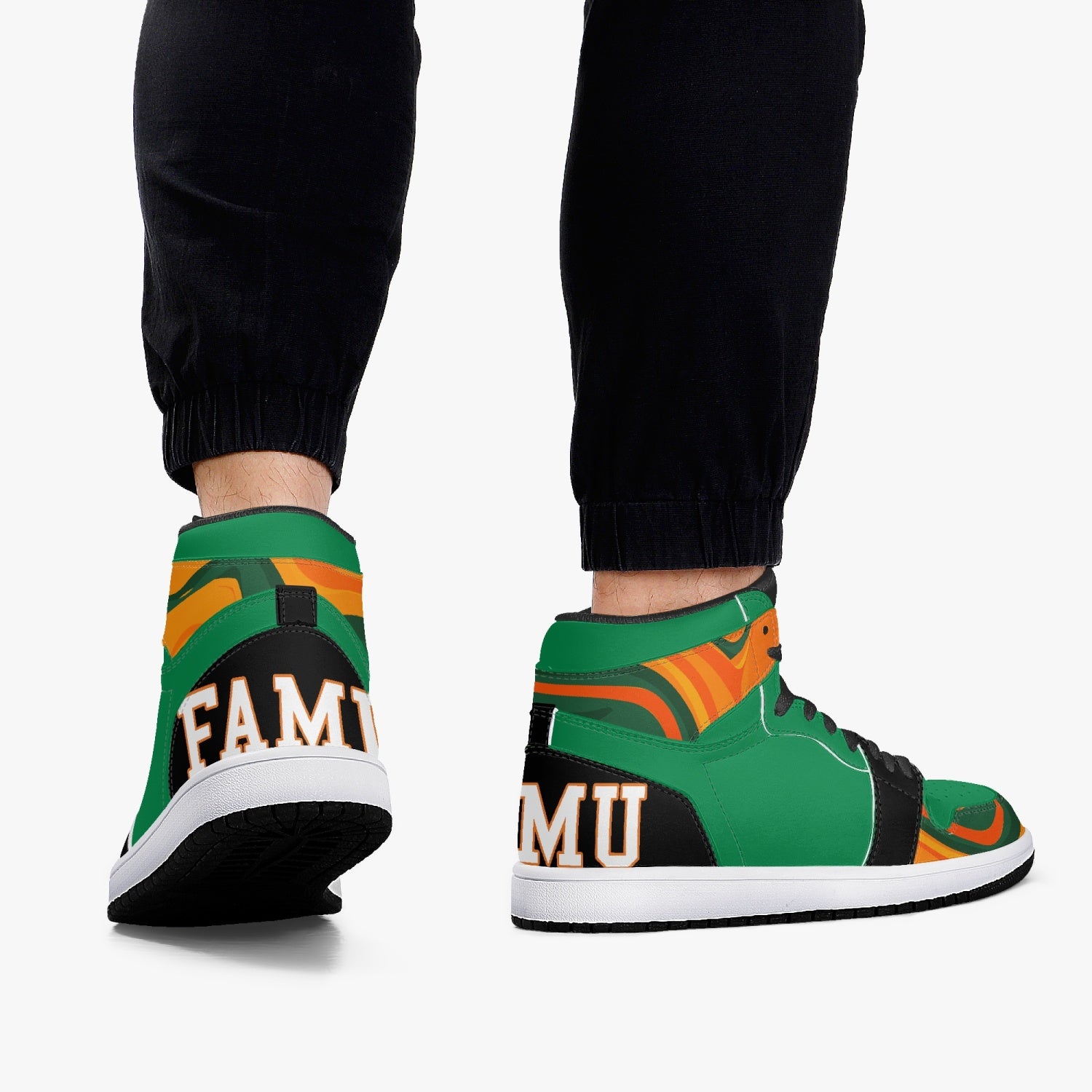 FAMU Orange-Green- Black High-Top Sneakers