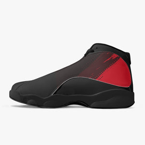 Press Red Black Sole High-Top Leather Basketball Sneakers