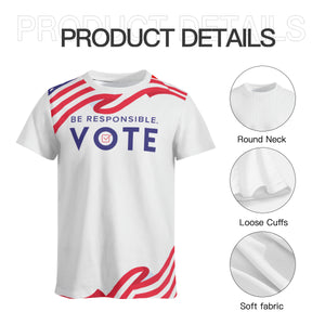 Vote- Be Responsible Flag AOP Shirt