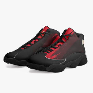 Press Red Black Sole High-Top Leather Basketball Sneakers