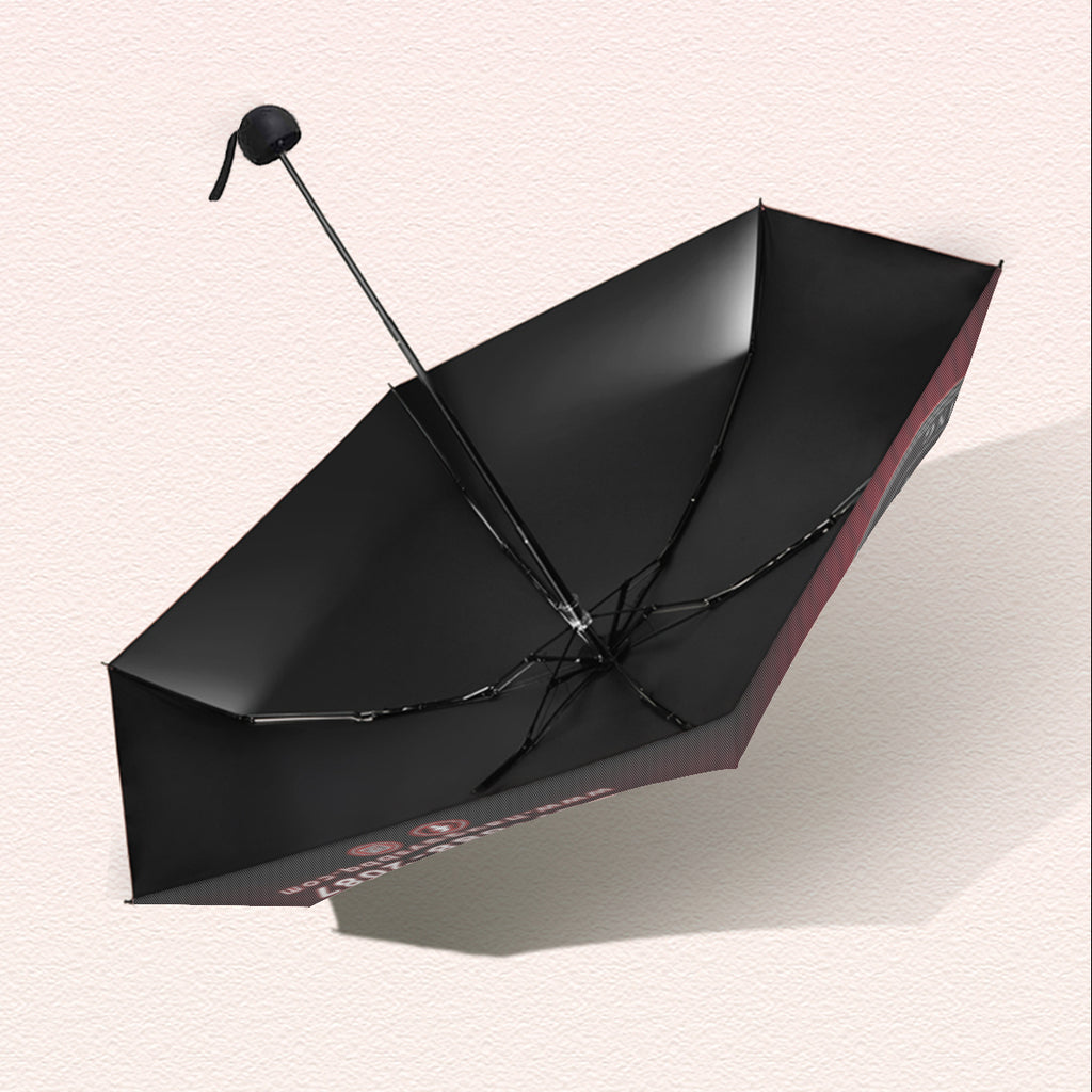 Hauggy's WBF Catering Black and Red Hand-Opened Umbrella