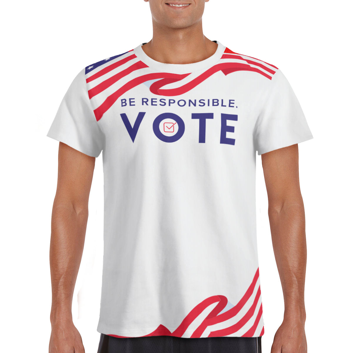 Vote- Be Responsible Flag AOP Shirt