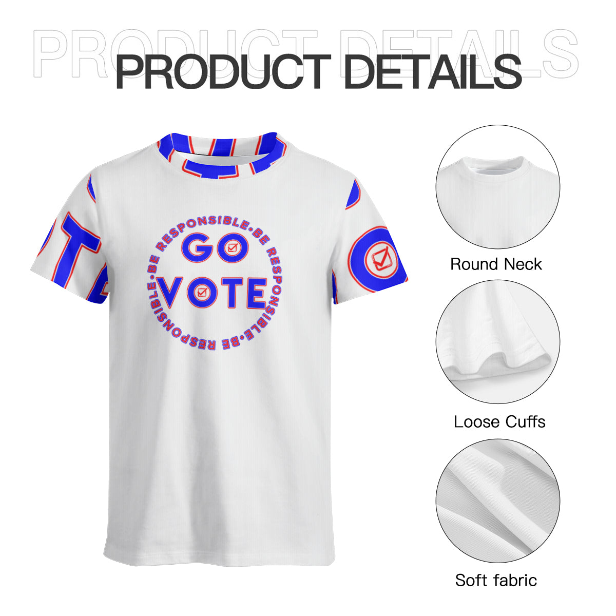 Vote-Be Responsible AOP Shirt 2.0