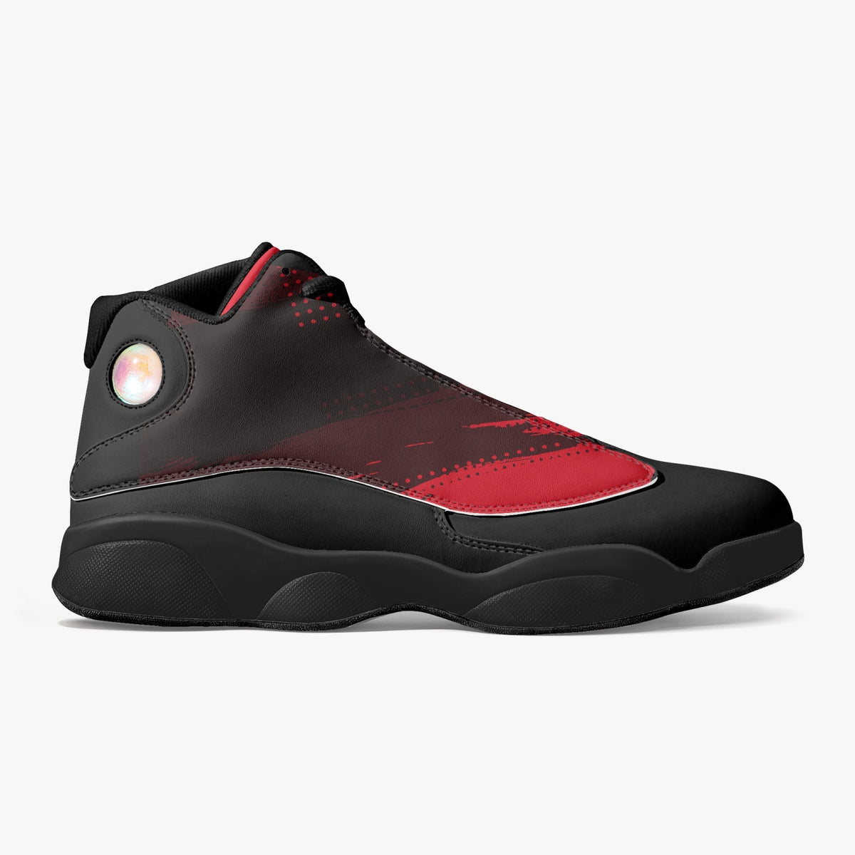 Press Red Black Sole High-Top Leather Basketball Sneakers