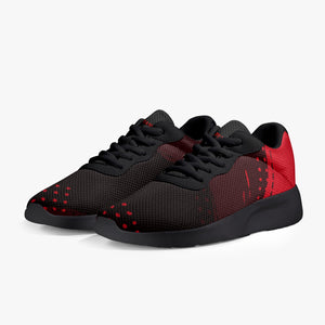 Red and Black Press Mesh Running Shoes