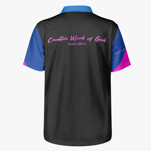 CWorks Black & multicolor AOP Polo Shirt