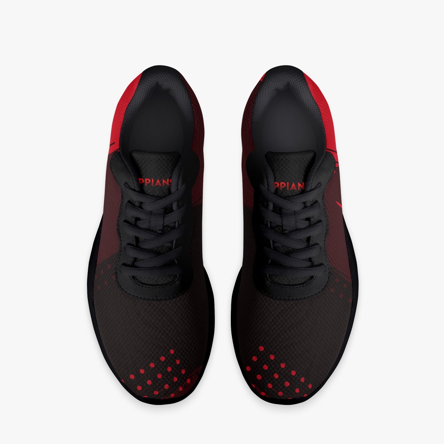 Red and Black Press Mesh Running Shoes