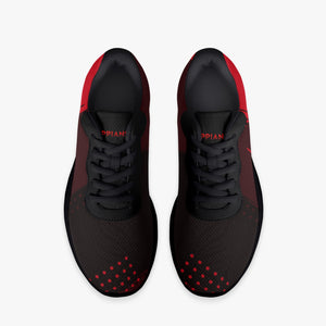 Red and Black Press Mesh Running Shoes