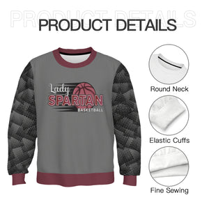 Tarpon Springs Middle Gray AOP Lady Basketball Gray Sweater