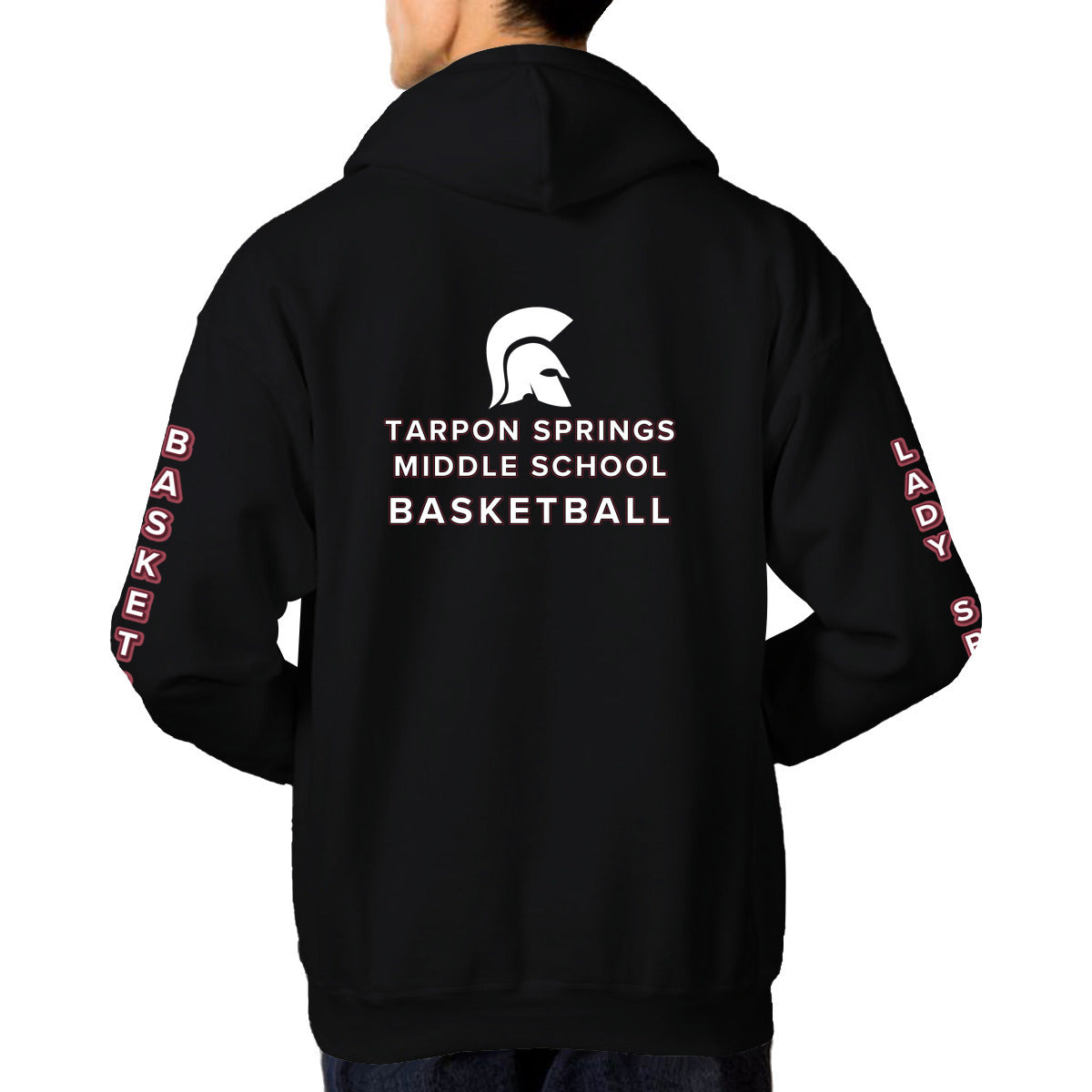 Tarpon Springs Lady Basketball Partially Printed Hoodie