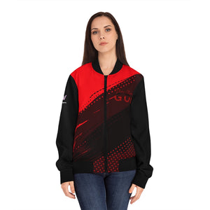 Draw Near Red Black Women's Bomber Jacket (AOP)