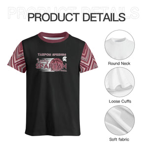 Tarpon Springs Men's Black with Maroon Short Sleeve