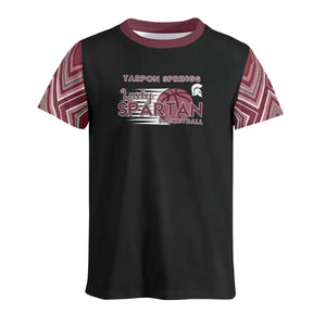 Tarpon Springs Men's Black with Maroon Short Sleeve